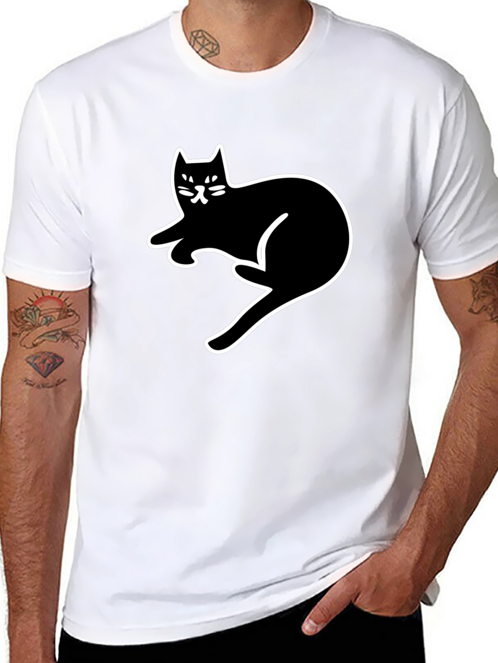 Black Cat Graphic Tee - Casual Comfort