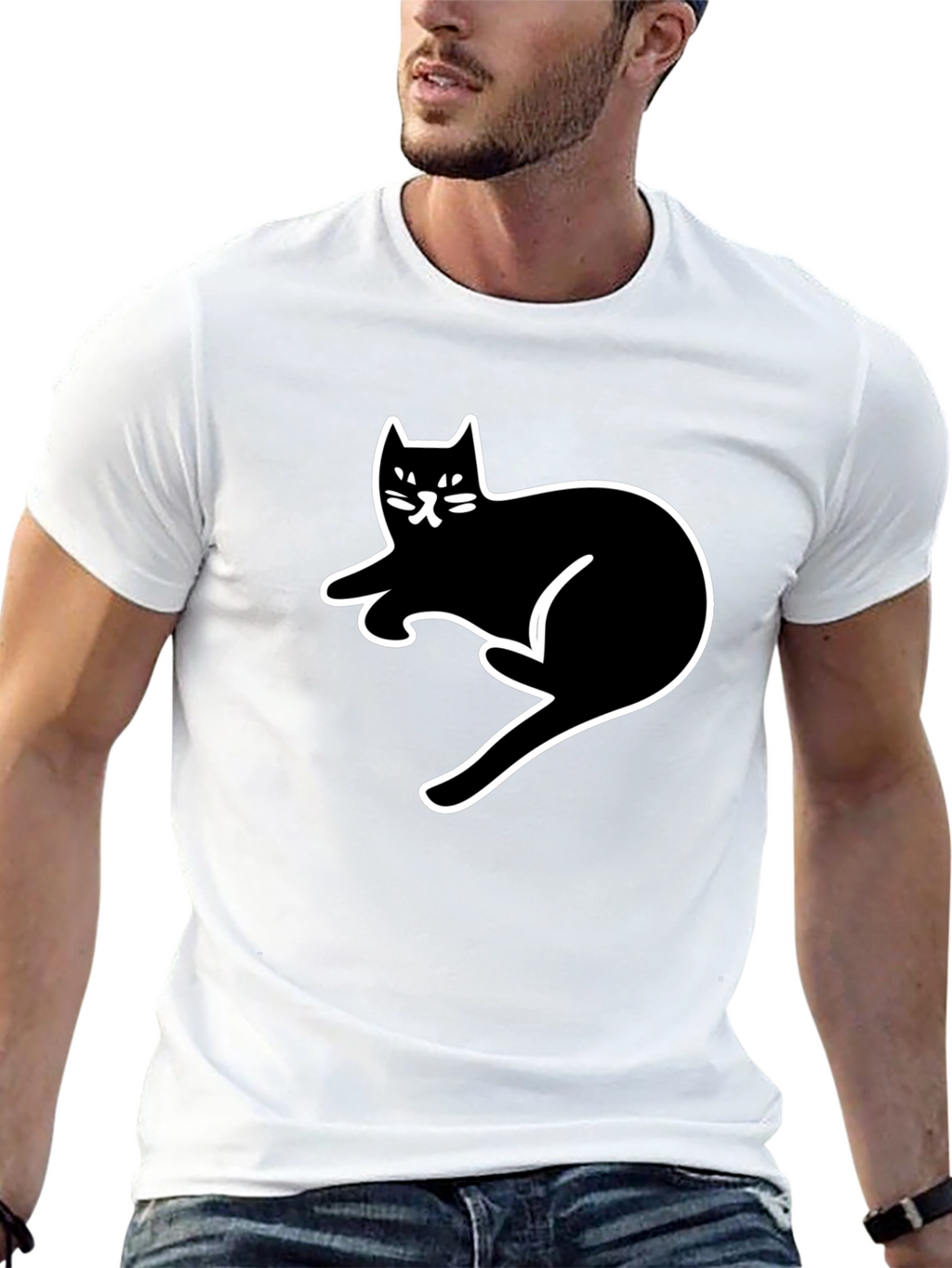 Black Cat Graphic Tee - Casual Comfort