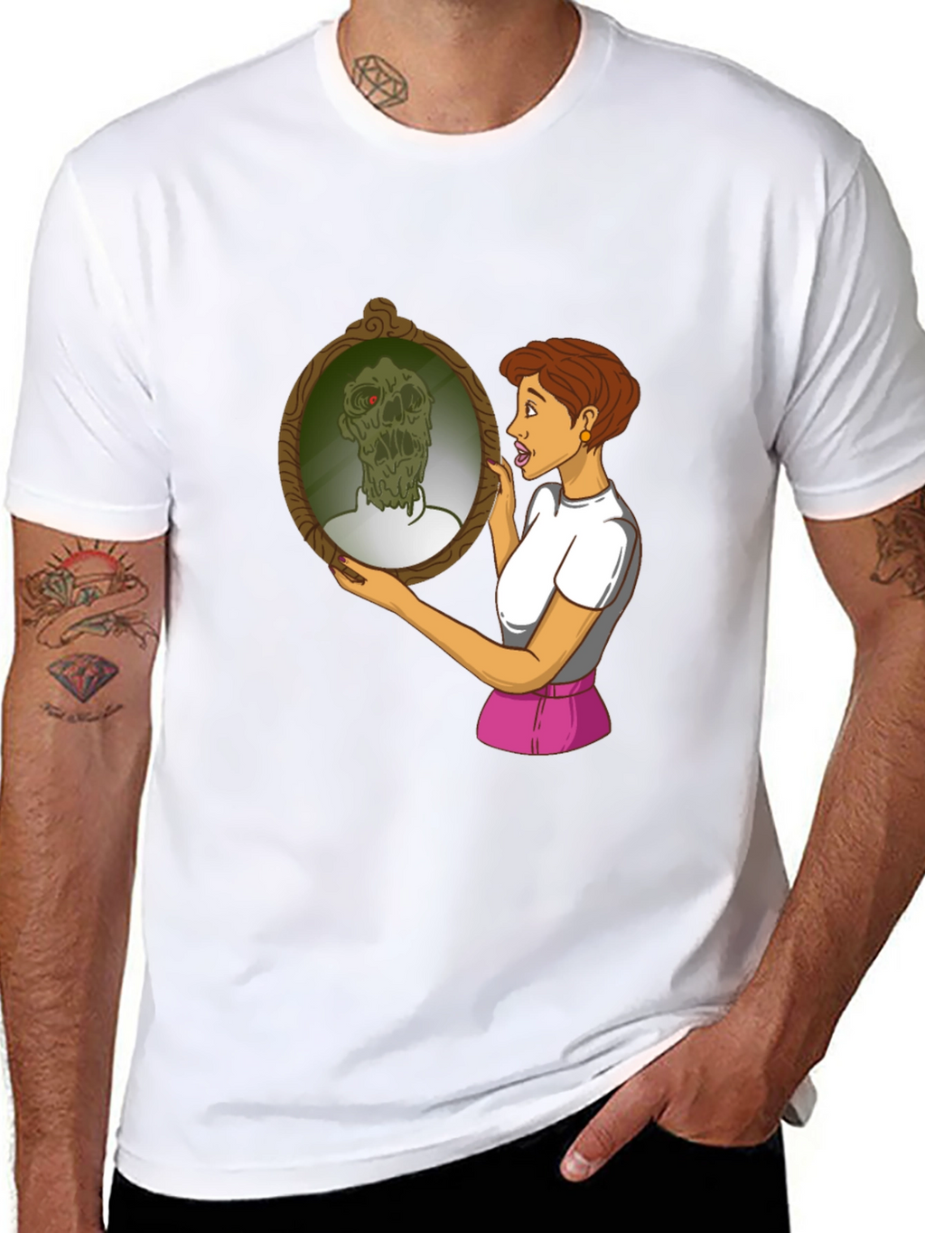 Zombie Mirror T-Shirt - Funny Graphic Tee