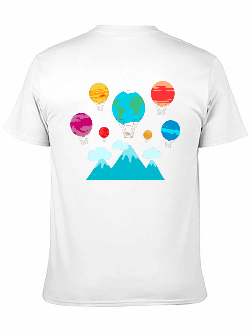 Planet Balloon Graphic Tee - Black Cotton Blend