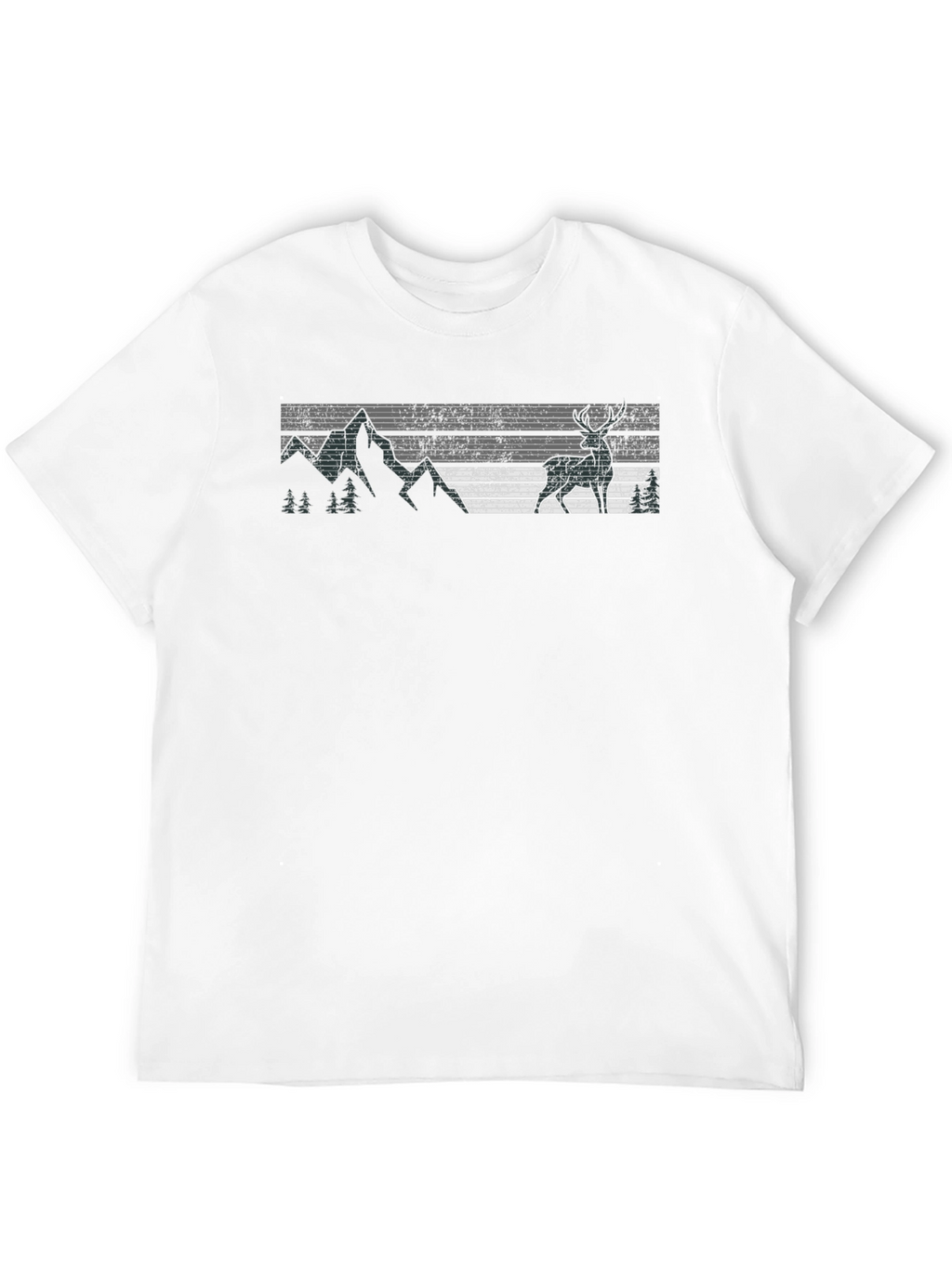 Nature Deer Graphic Tee - Black