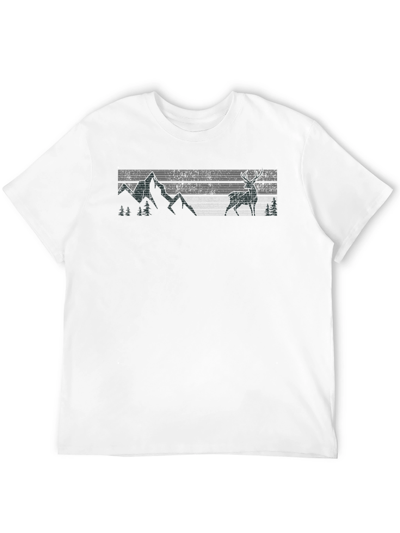 Nature Deer Graphic Tee - Black