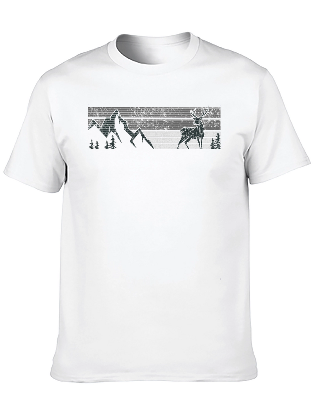 Nature Deer Graphic Tee - Black