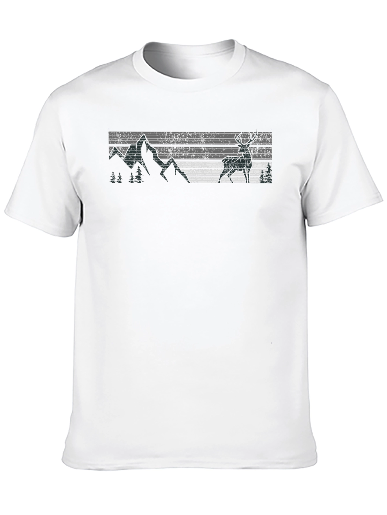 Nature Deer Graphic Tee - Black