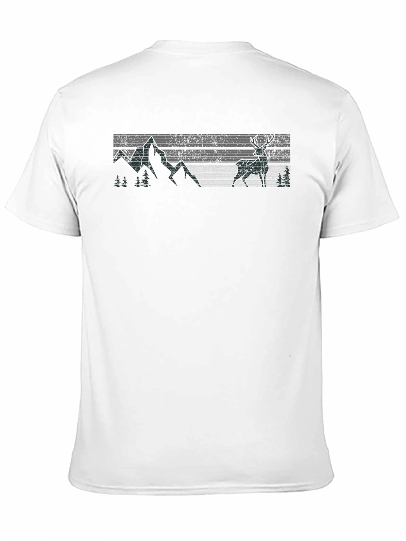 Nature Deer Graphic Tee - Black