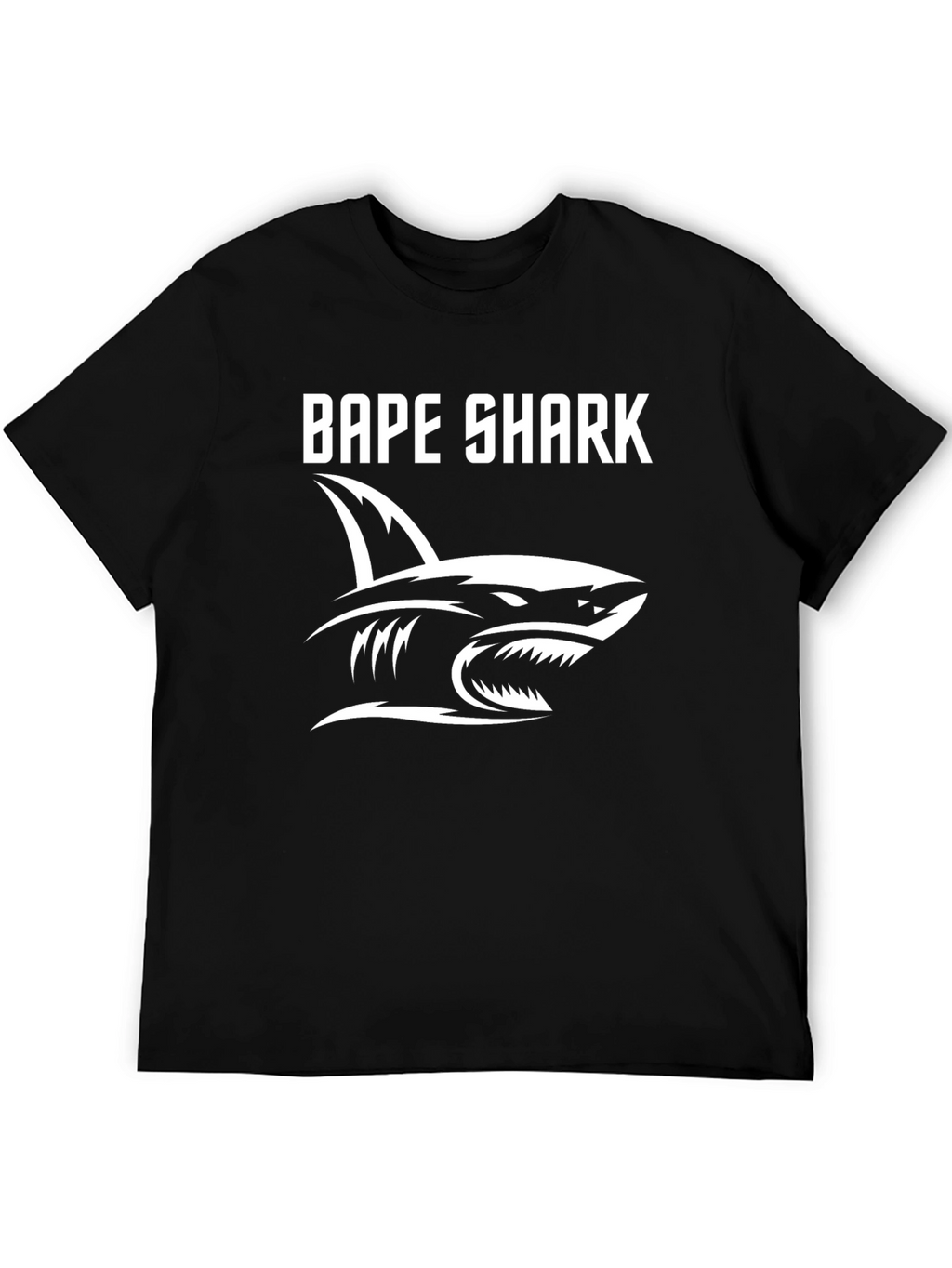Bape Shark Graphic Tee - Stylish Black Cotton T-Shirt