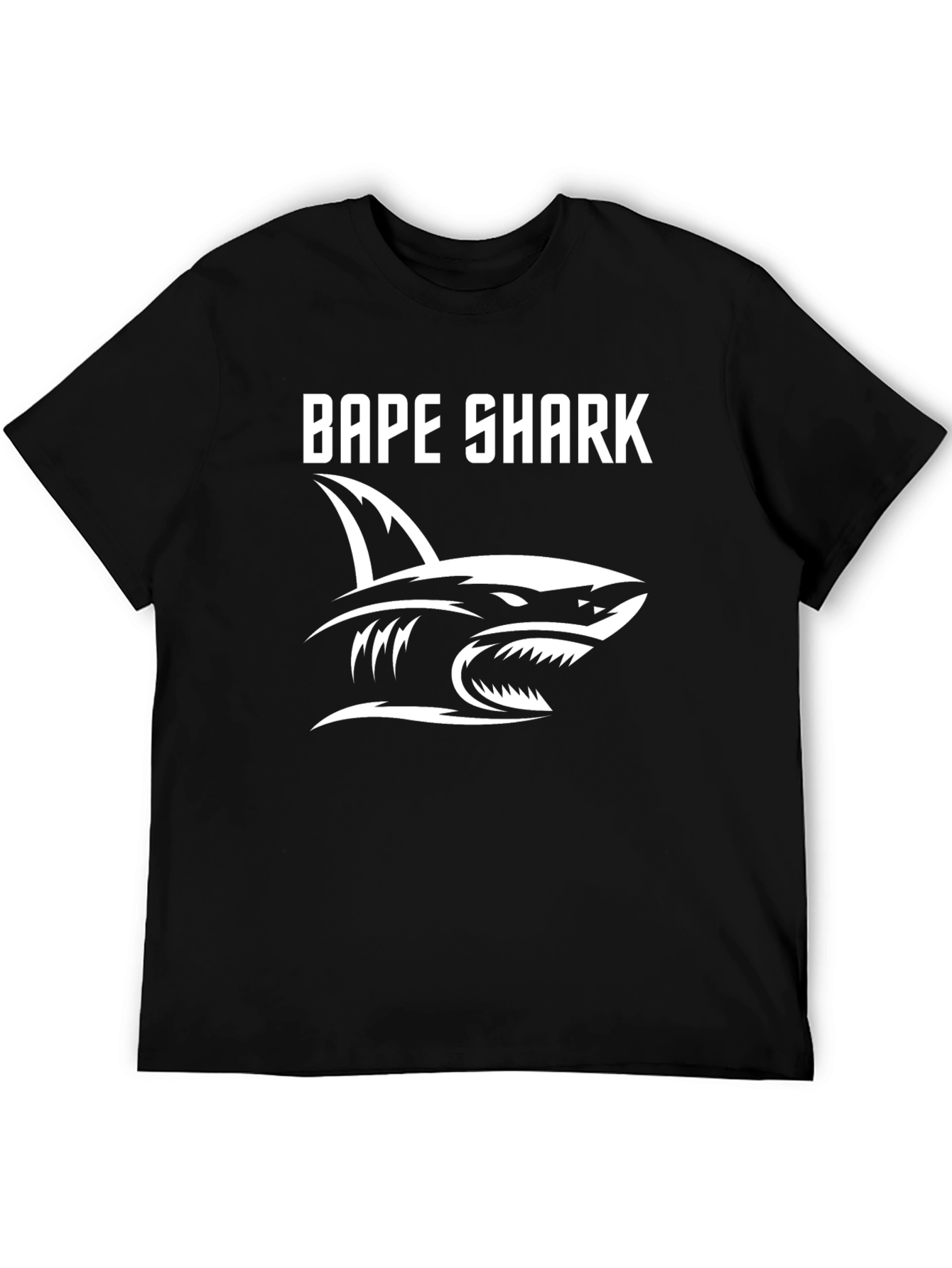 Bape Shark Graphic Tee - Stylish Black Cotton T-Shirt