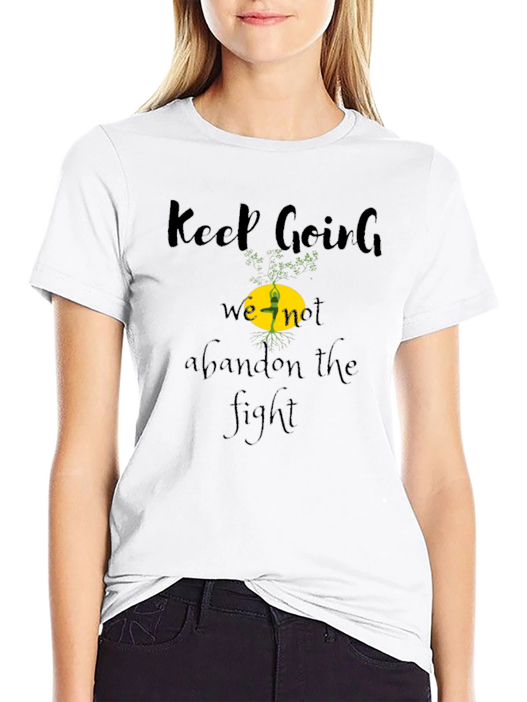 Motivational Keep Going Graphic Black T-Shirt