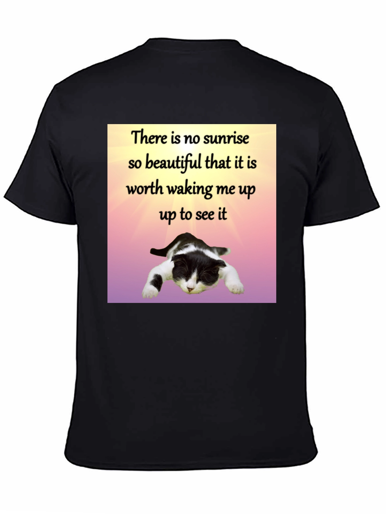 Lazy Cat Sunrise T-Shirt - Funny Sleep Lover Tee