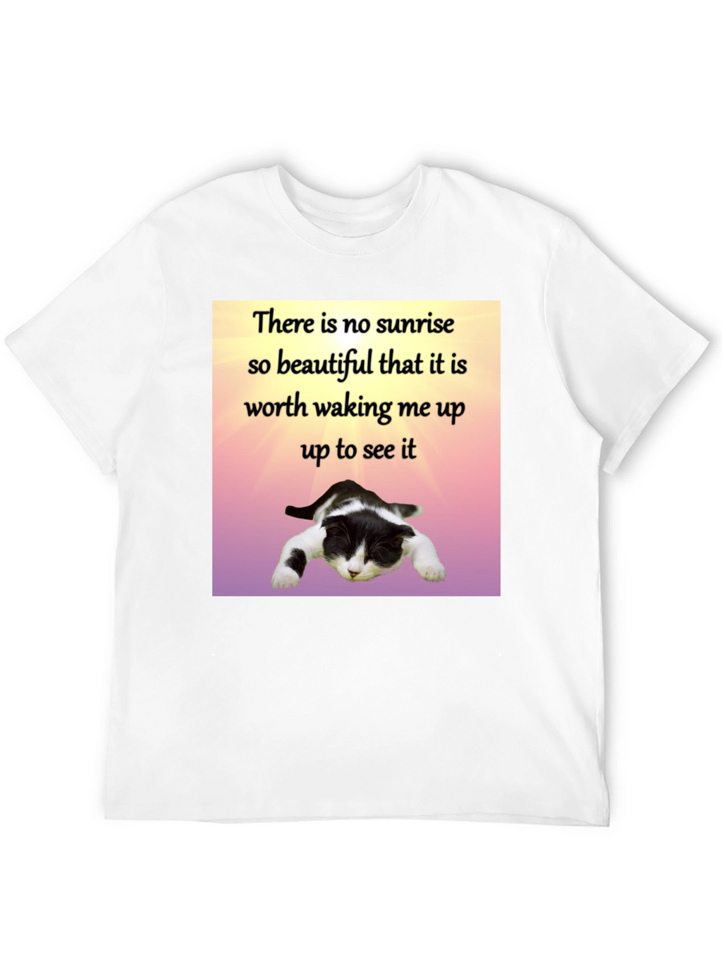 Lazy Cat Sunrise T-Shirt - Funny Sleep Lover Tee