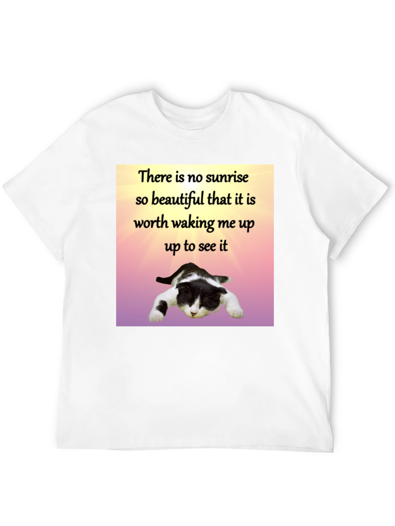 Lazy Cat Sunrise T-Shirt - Funny Sleep Lover Tee