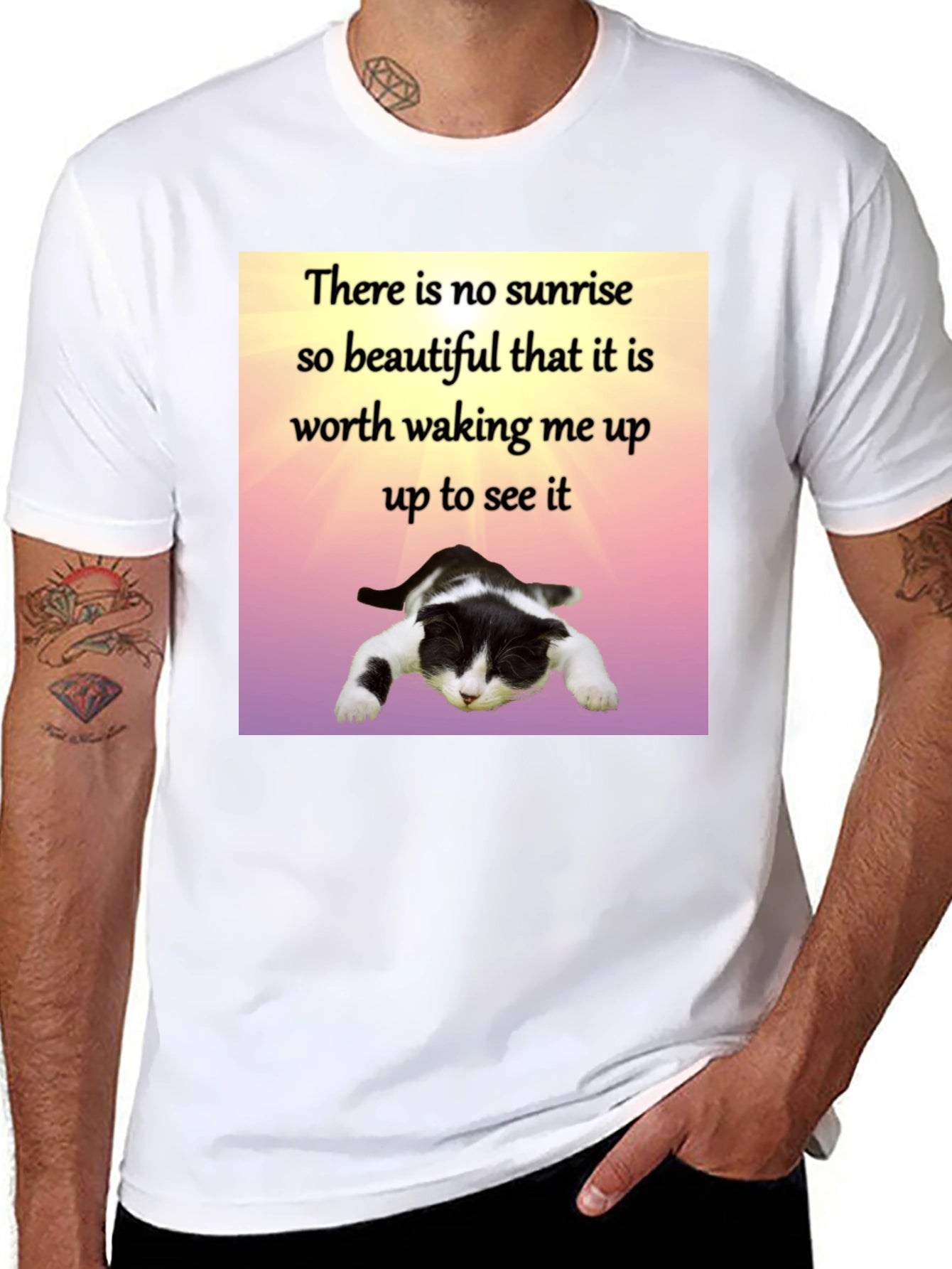 Lazy Cat Sunrise T-Shirt - Funny Sleep Lover Tee