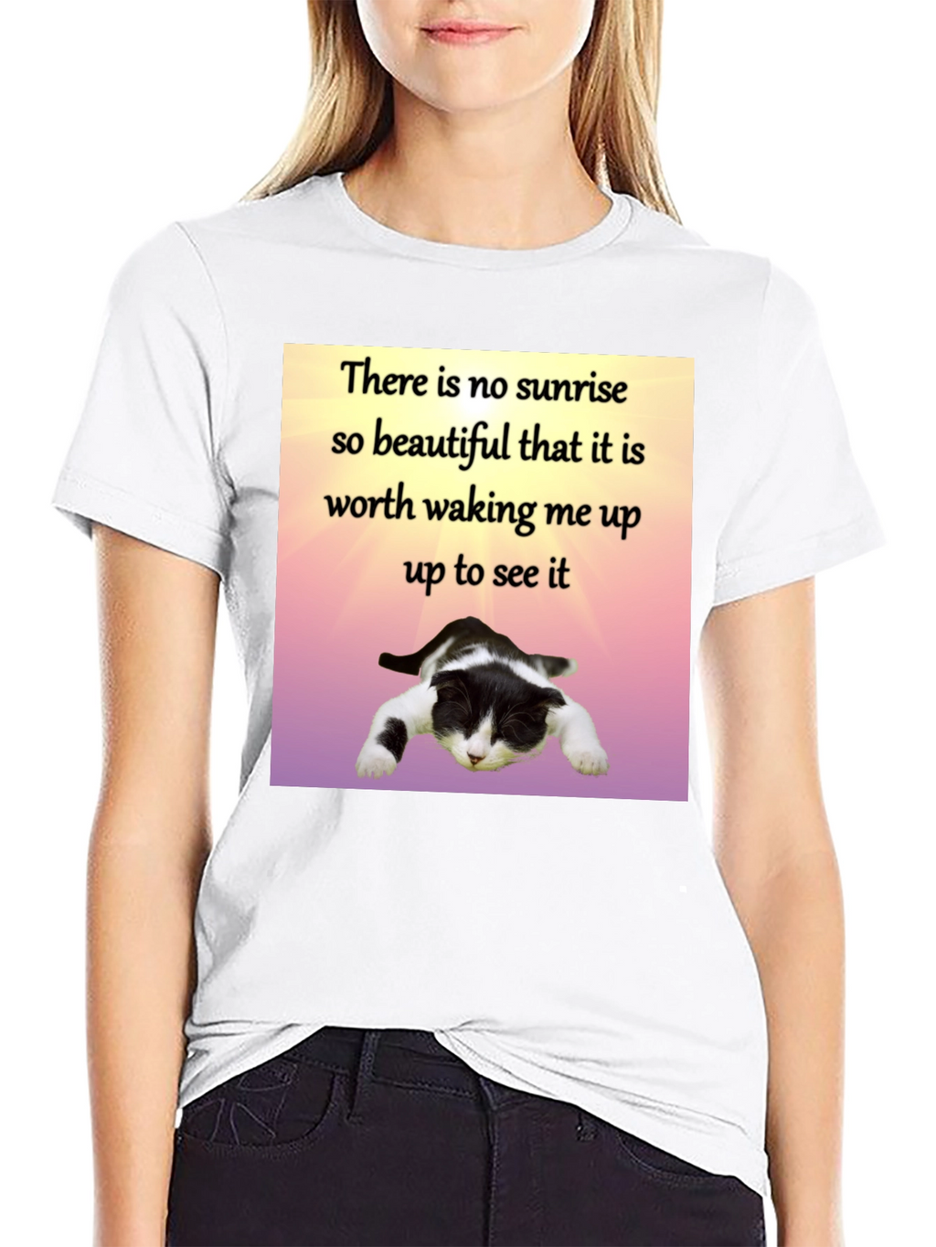 Lazy Cat Sunrise T-Shirt - Funny Sleep Lover Tee