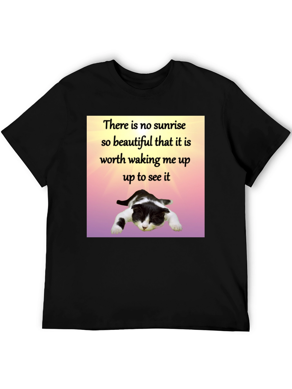 Lazy Cat Sunrise T-Shirt - Funny Sleep Lover Tee