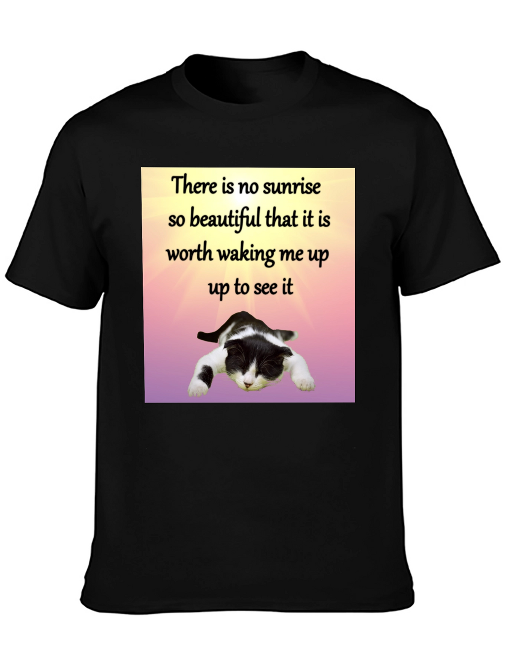 Lazy Cat Sunrise T-Shirt - Funny Sleep Lover Tee