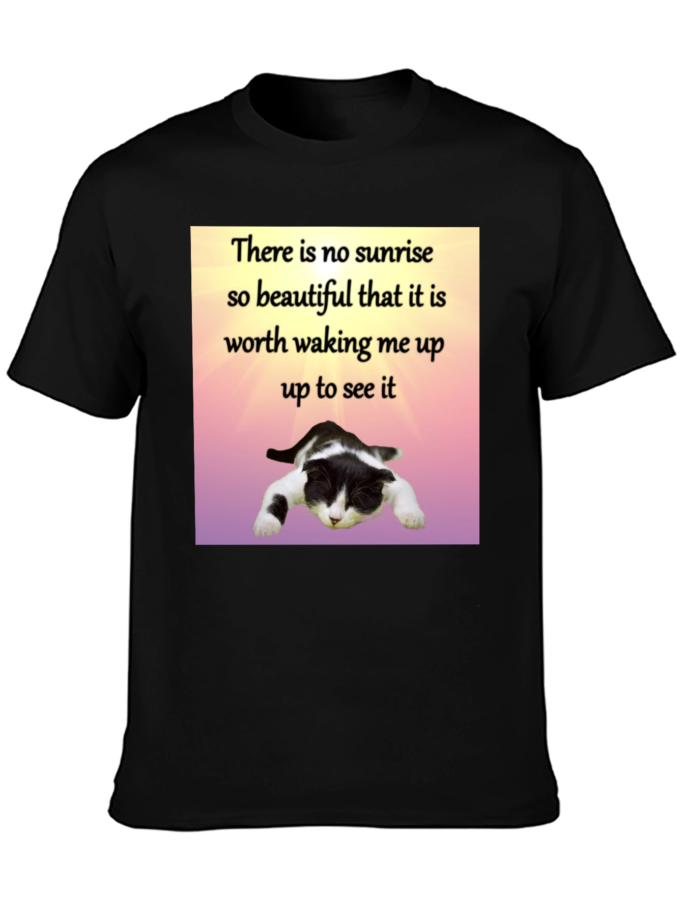 Lazy Cat Sunrise T-Shirt - Funny Sleep Lover Tee