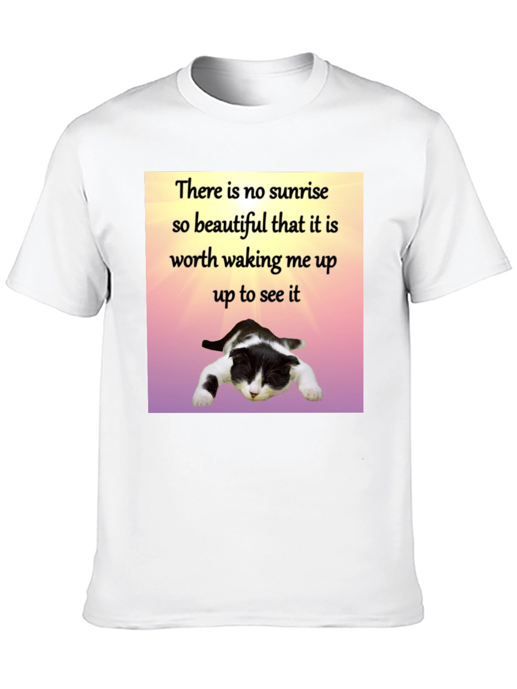 Lazy Cat Sunrise T-Shirt - Funny Sleep Lover Tee