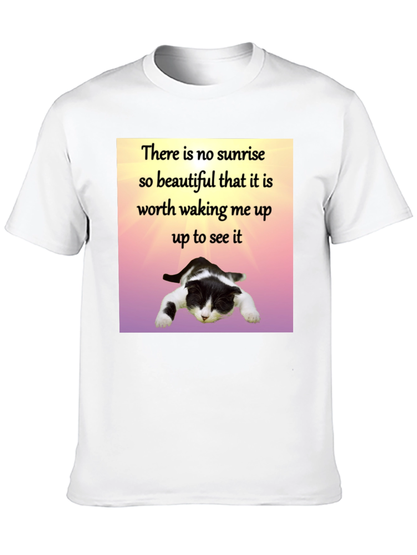 Lazy Cat Sunrise T-Shirt - Funny Sleep Lover Tee