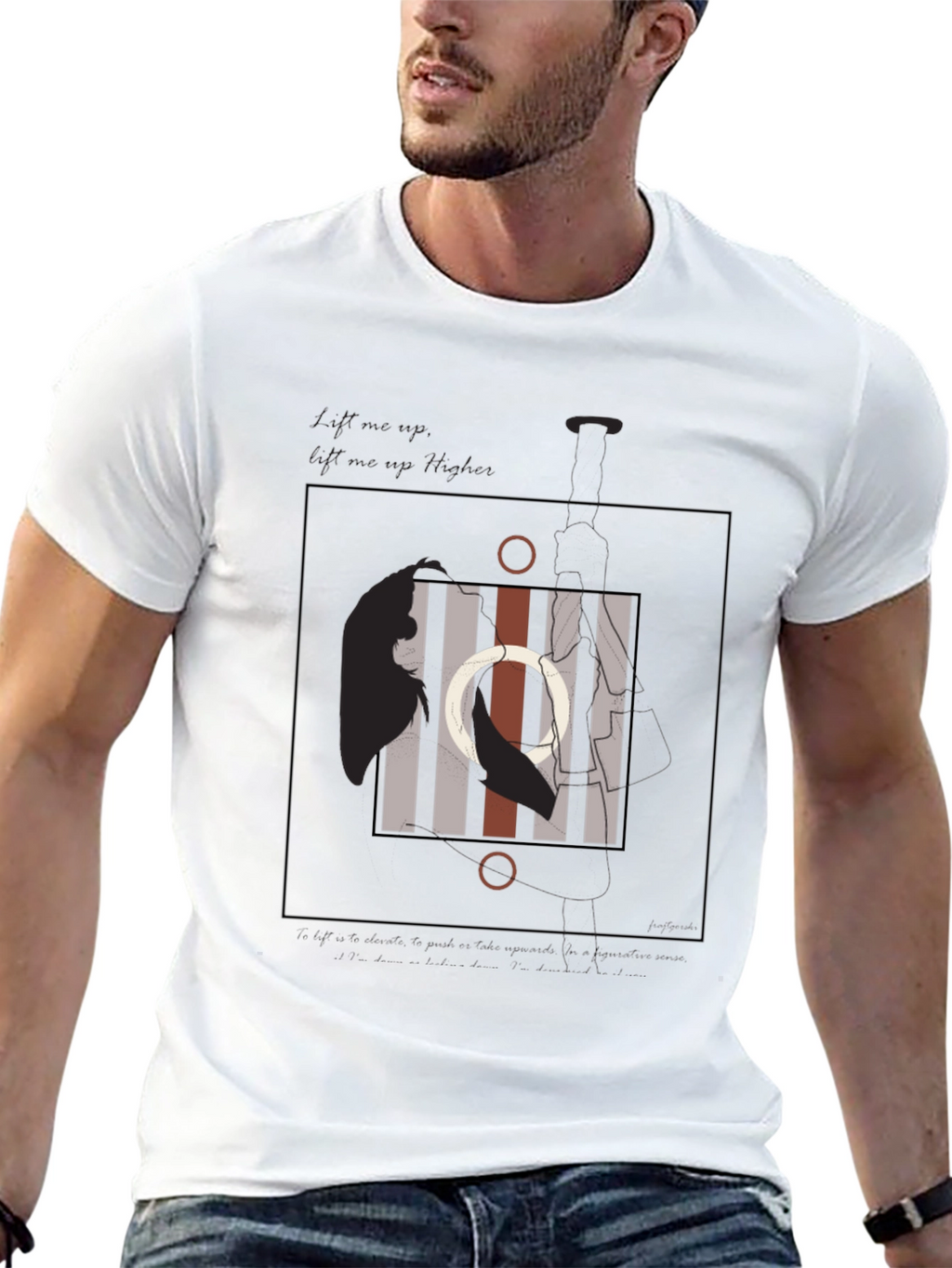 Abstract Circle Graphic Print Tee