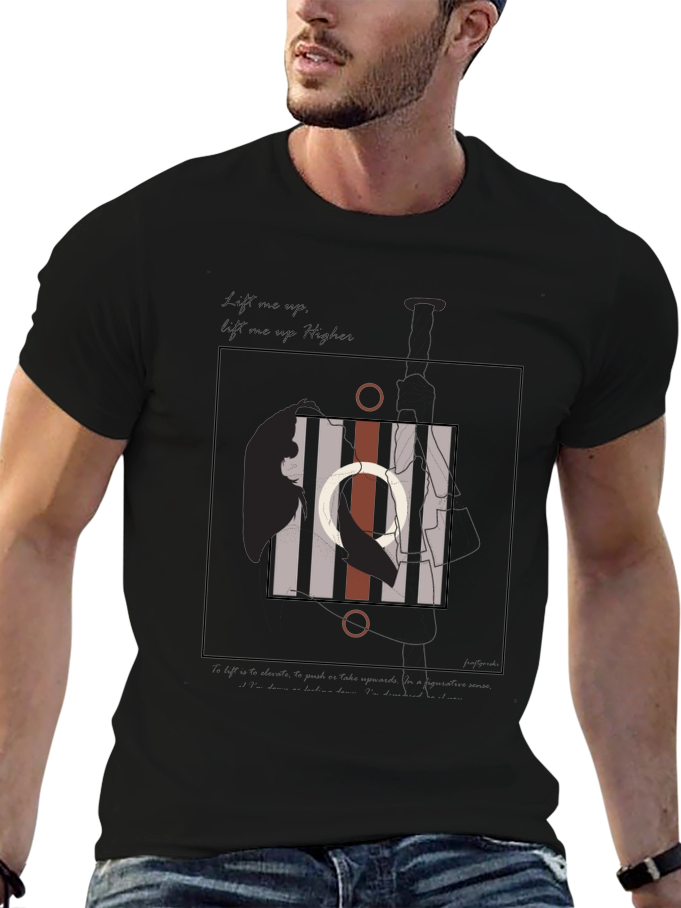 Abstract Circle Graphic Print Tee