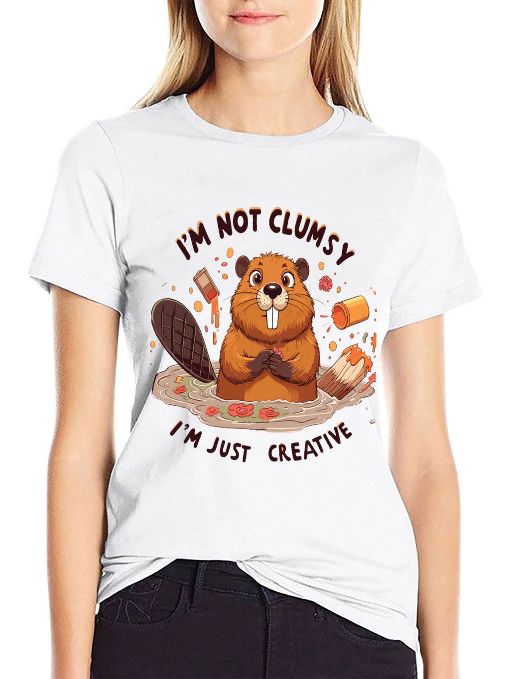 Creative Beaver T-Shirt - Funny Graphic Tee