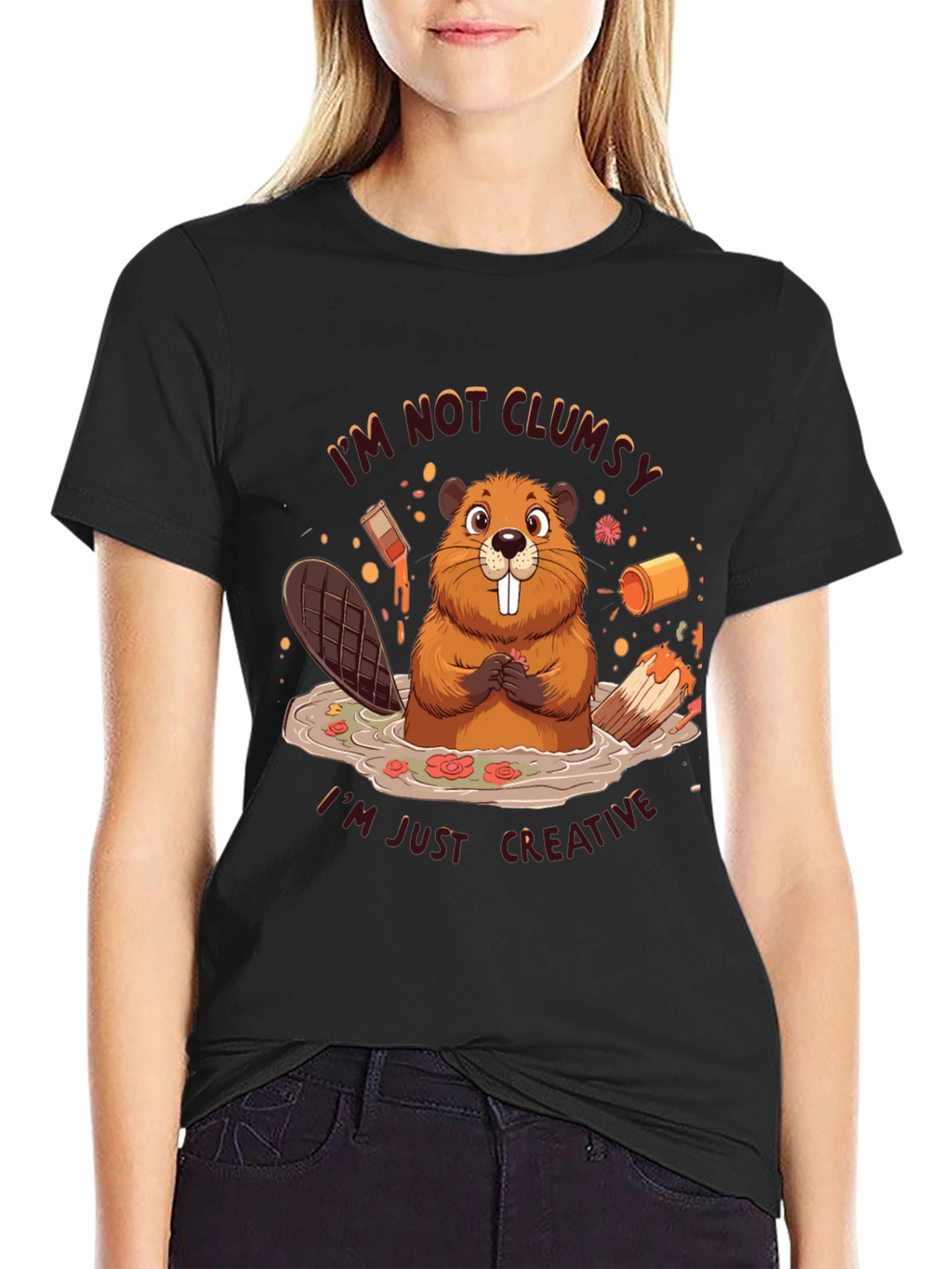 Creative Beaver T-Shirt - Funny Graphic Tee