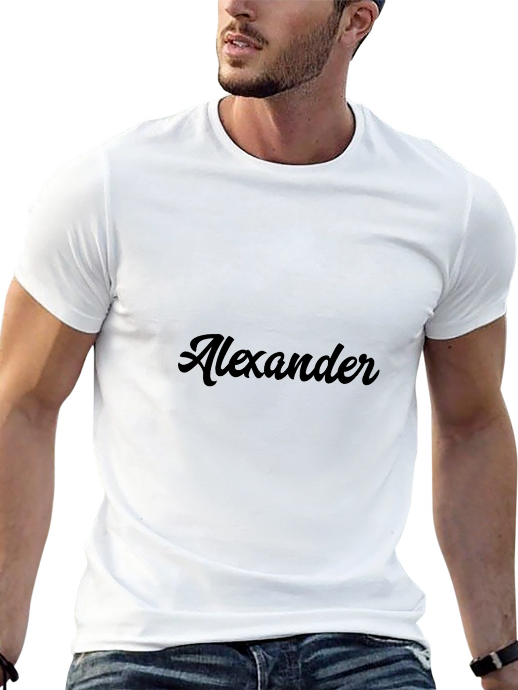 Personalized Black T-Shirt - Alexander Design
