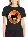 Gorilla Silhouette Graphic Tee - Stylish Black T-Shirt