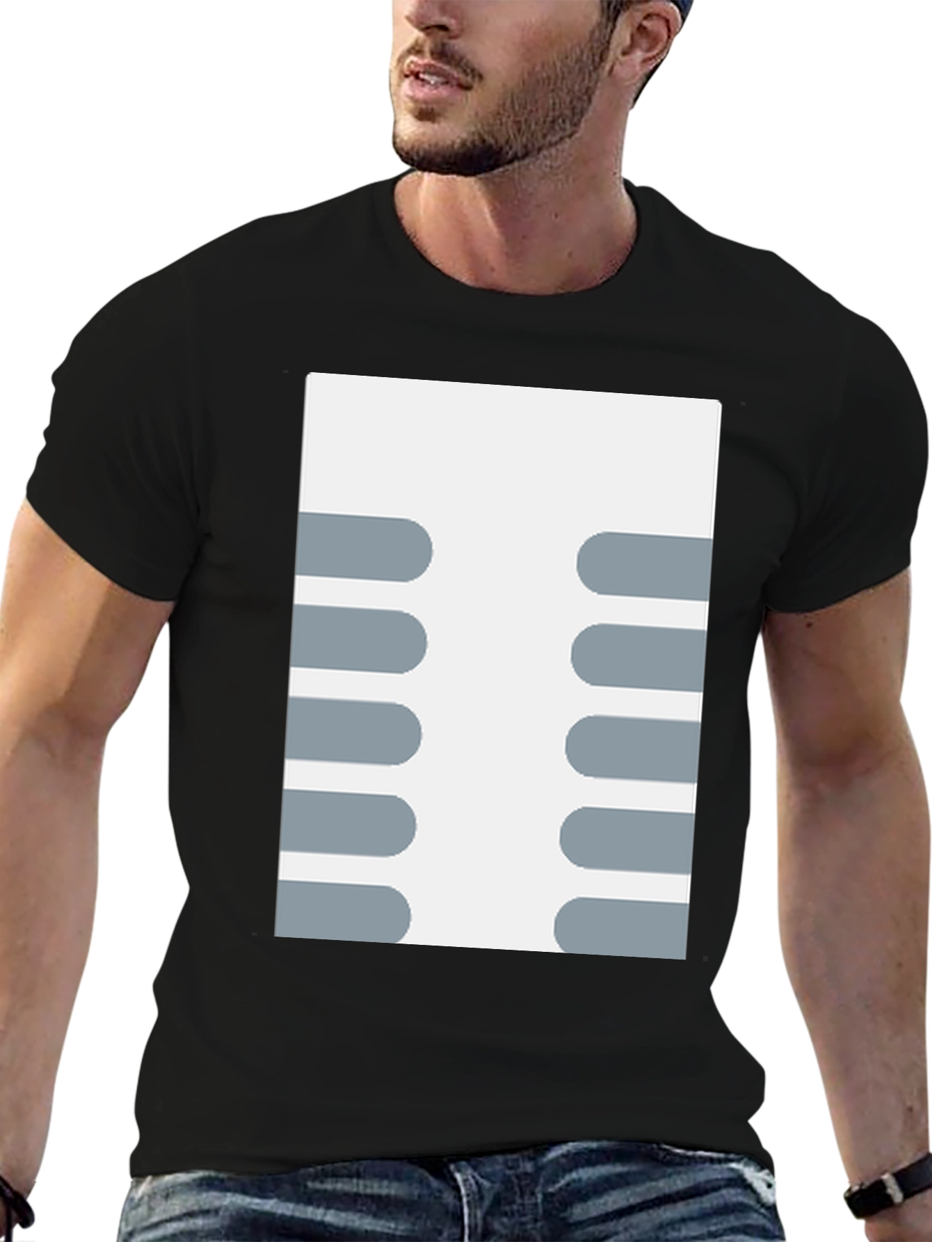 Retro Circuit Board Design T-Shirt - Black