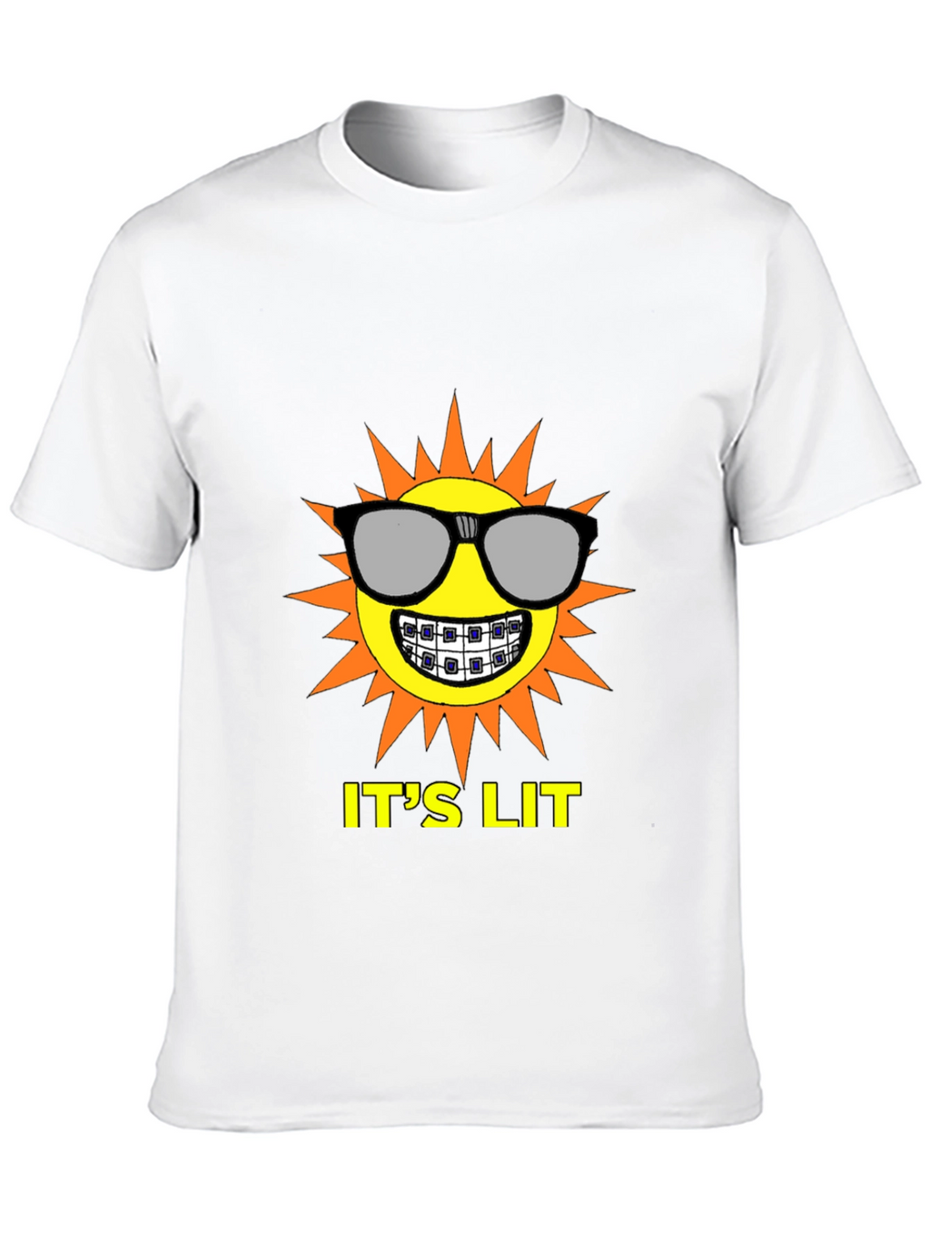Its Lit Sun Graphic Tee - Black Cotton T-Shirt