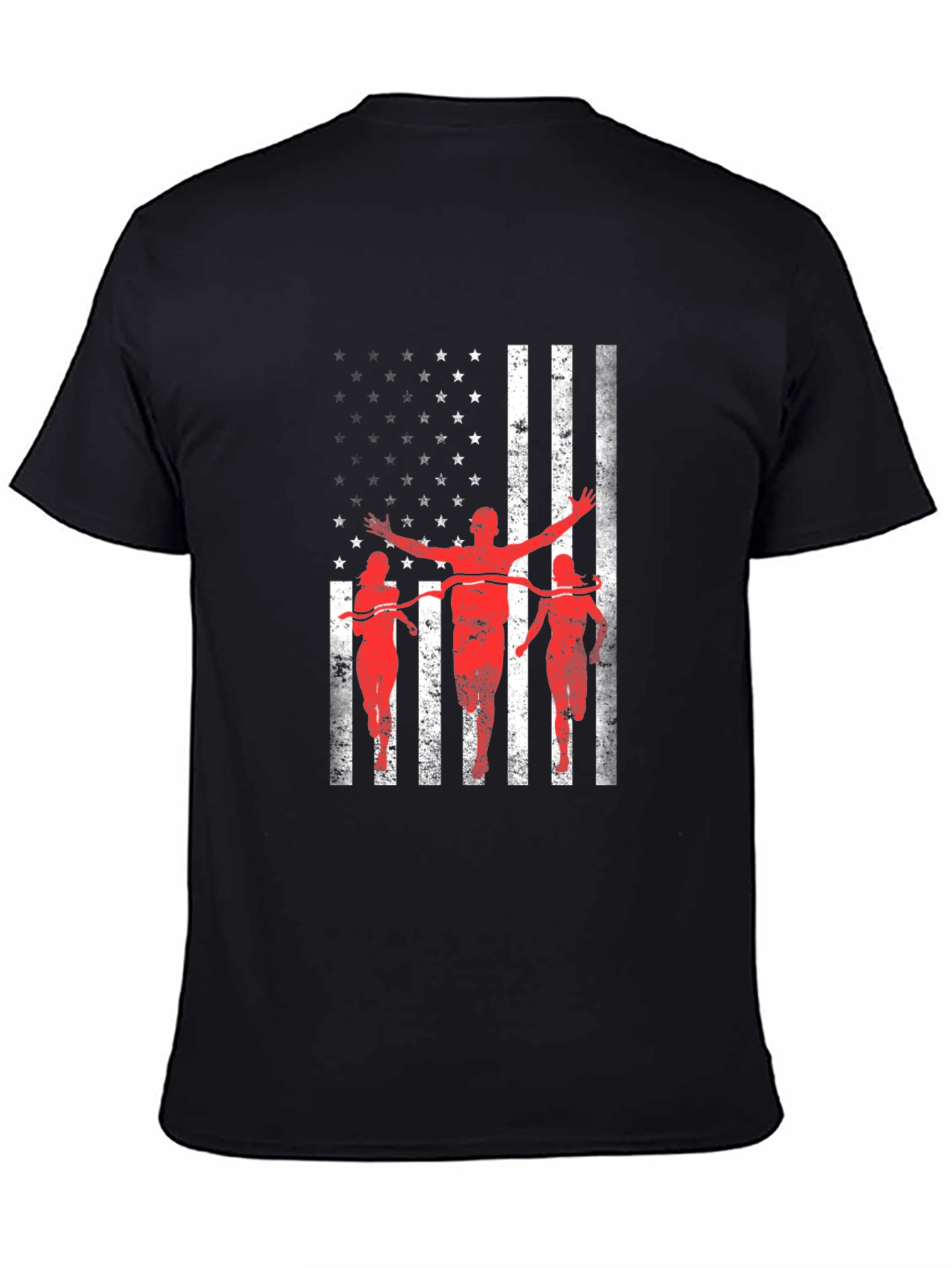 American Flag Runner Graphic T-Shirt