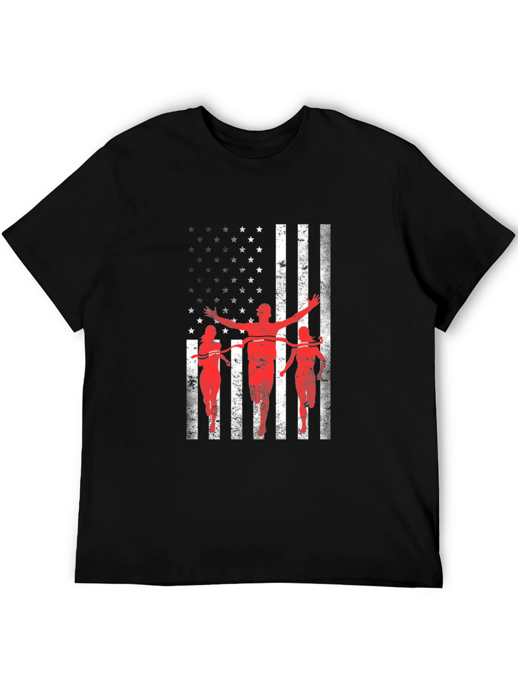 American Flag Runner Graphic T-Shirt