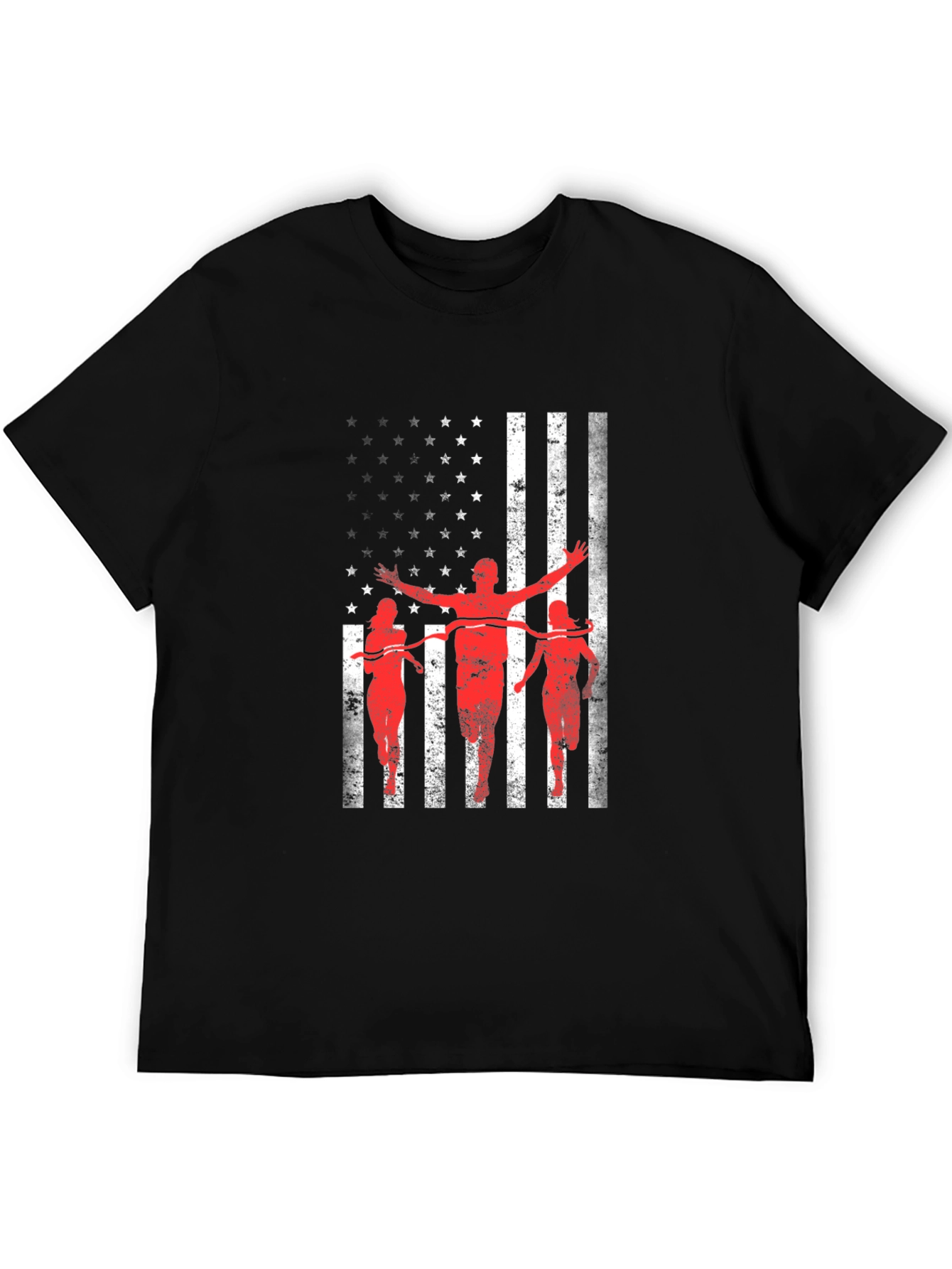 American Flag Runner Graphic T-Shirt