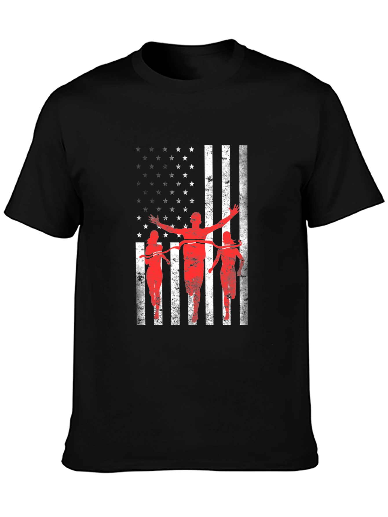 American Flag Runner Graphic T-Shirt