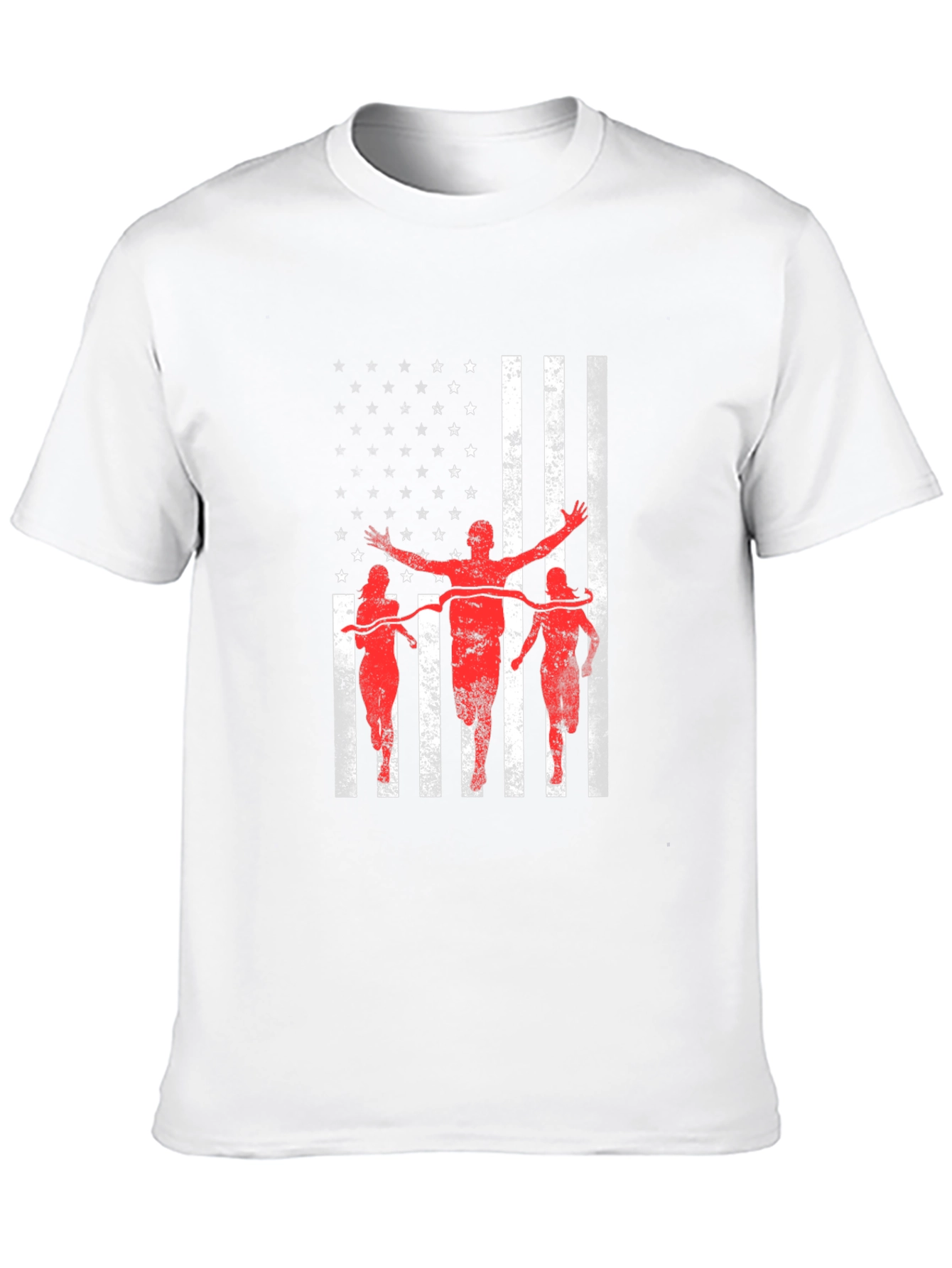 American Flag Runner Graphic T-Shirt