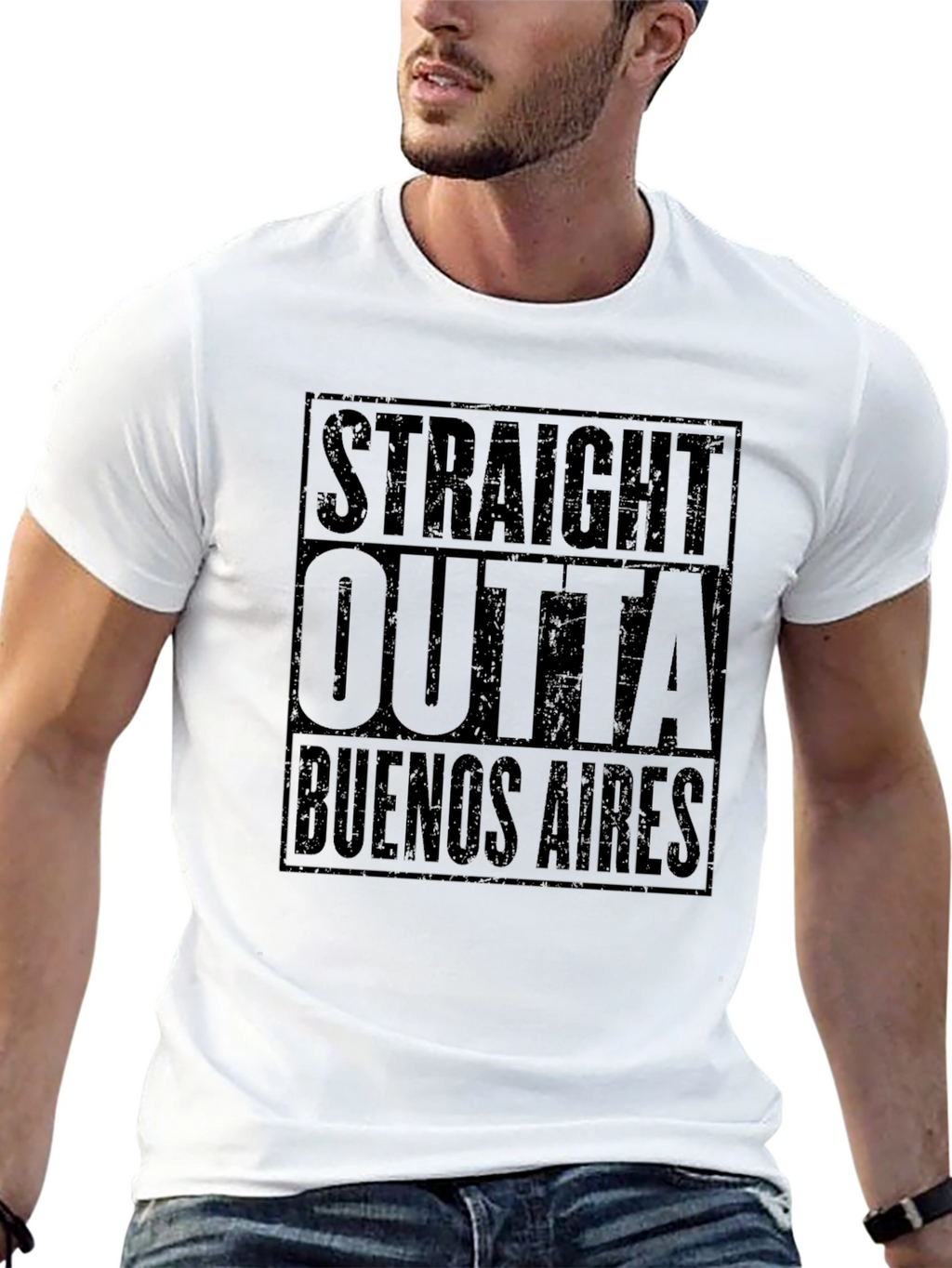 Straight Outta Buenos Aires Black T-Shirt