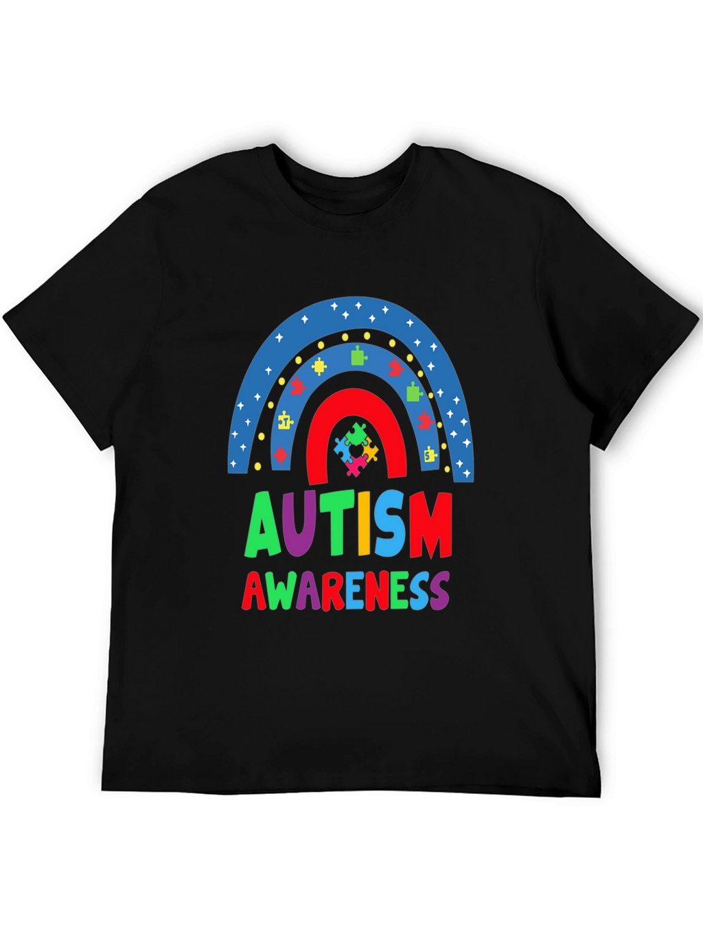 Autism Awareness Rainbow Puzzle T-Shirt