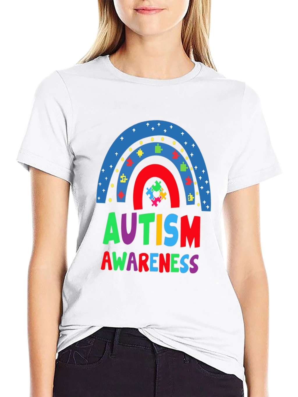Autism Awareness Rainbow Puzzle T-Shirt