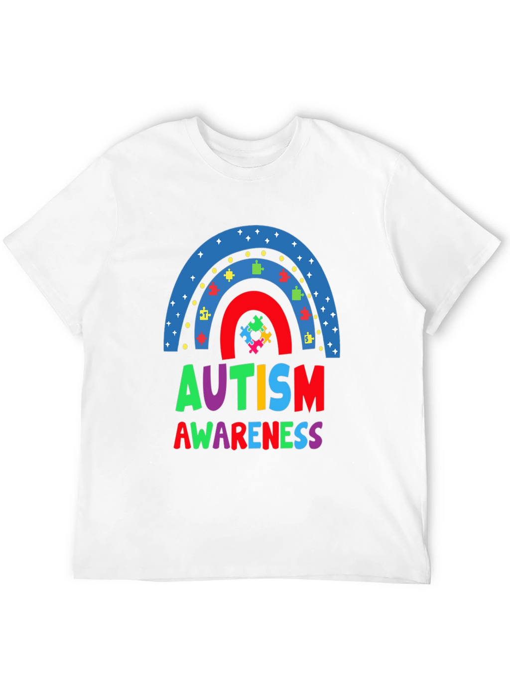 Autism Awareness Rainbow Puzzle T-Shirt
