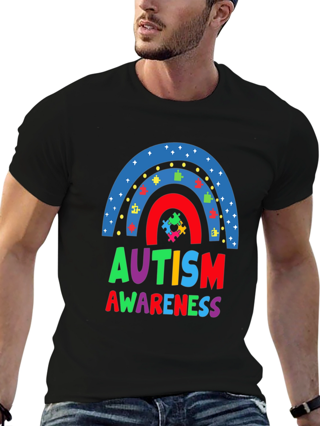 Autism Awareness Rainbow Puzzle T-Shirt