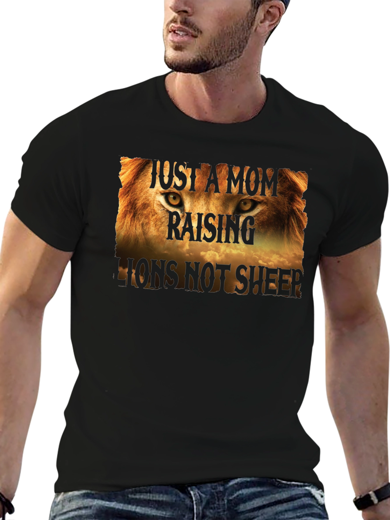 Just a Mom Raising Lions Graphic Tee
