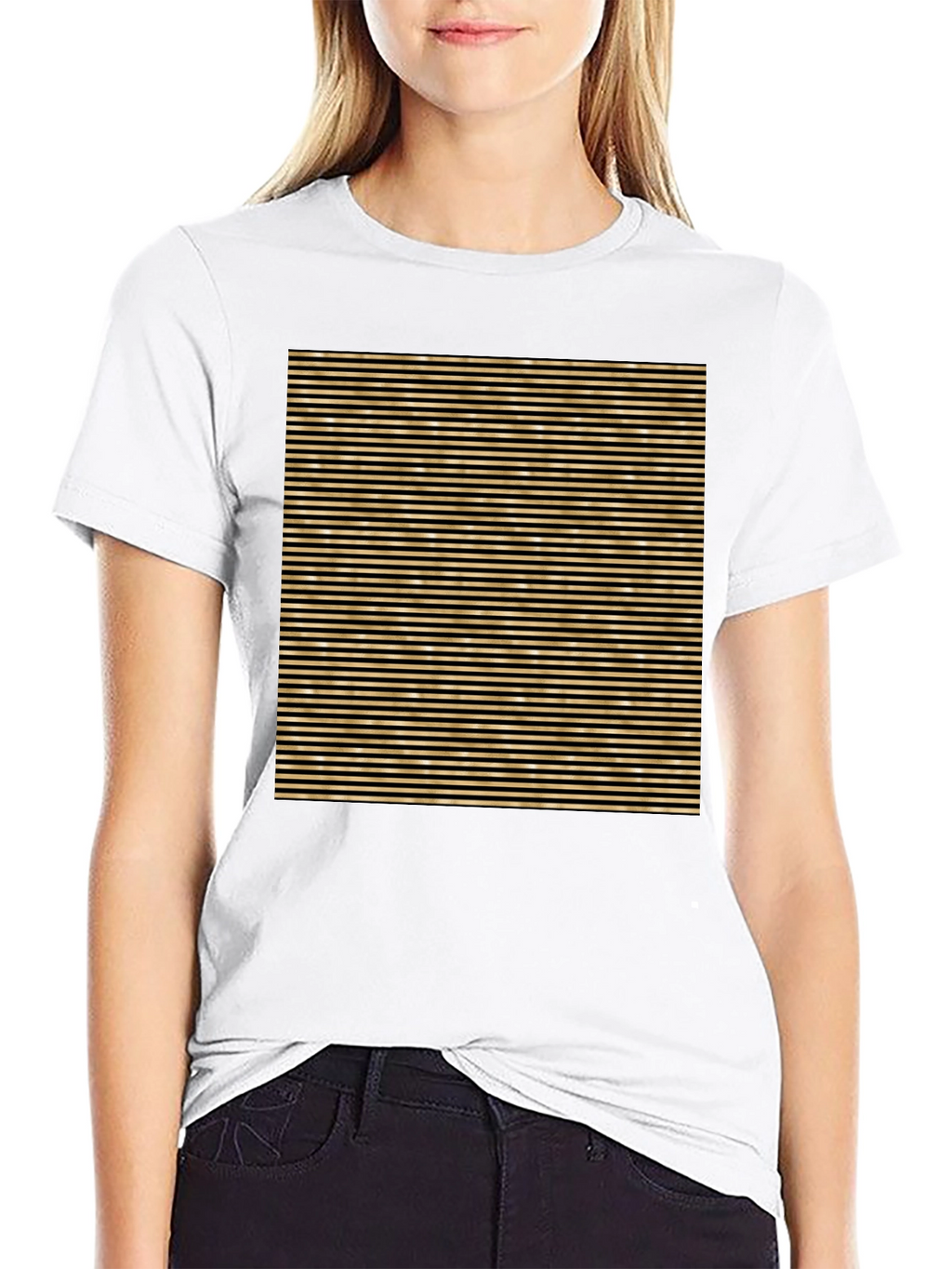 Striped Graphic Tee - Black