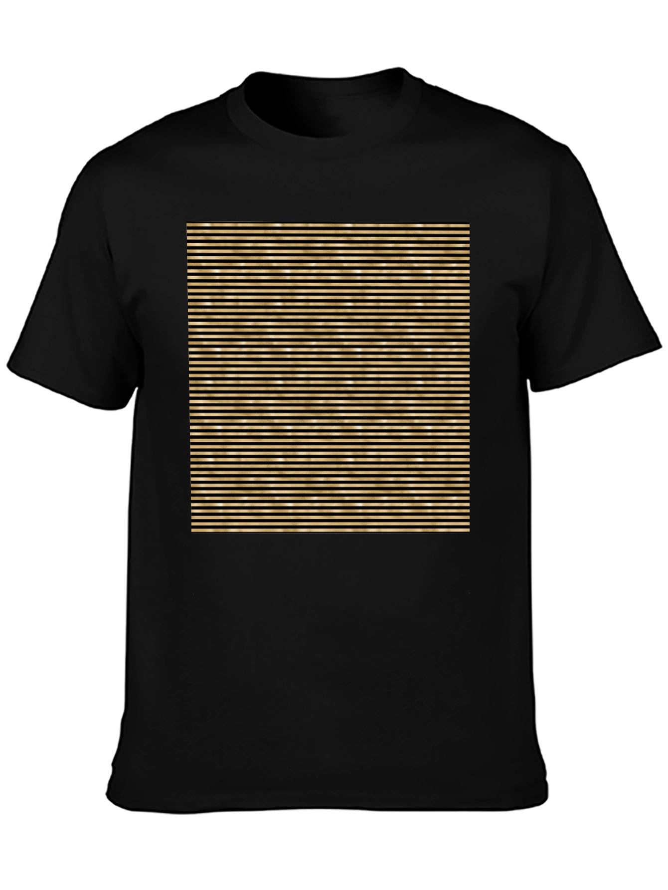 Striped Graphic Tee - Black