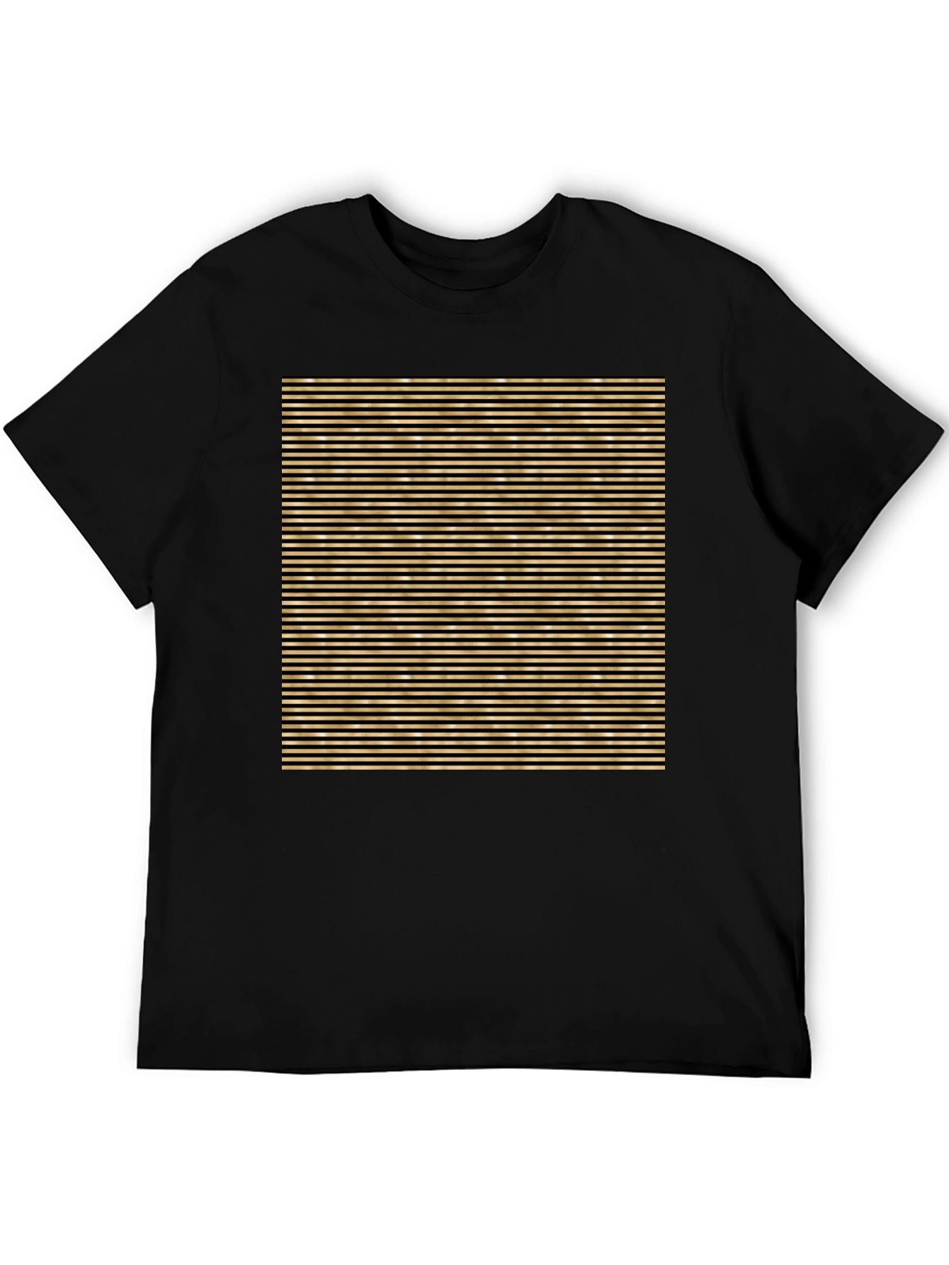 Striped Graphic Tee - Black