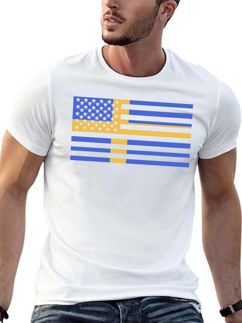 Unique USA/Sweden Flag Graphic Tee