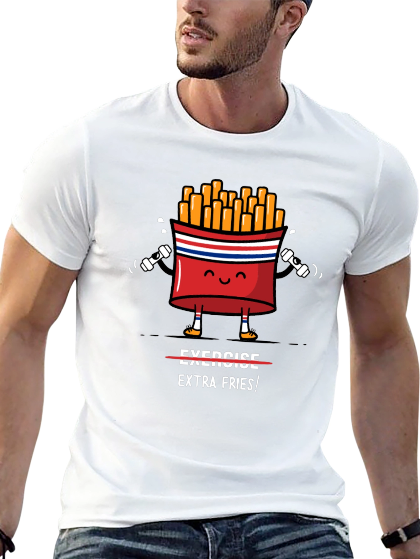 Funny Gym Extra Fries T-Shirt