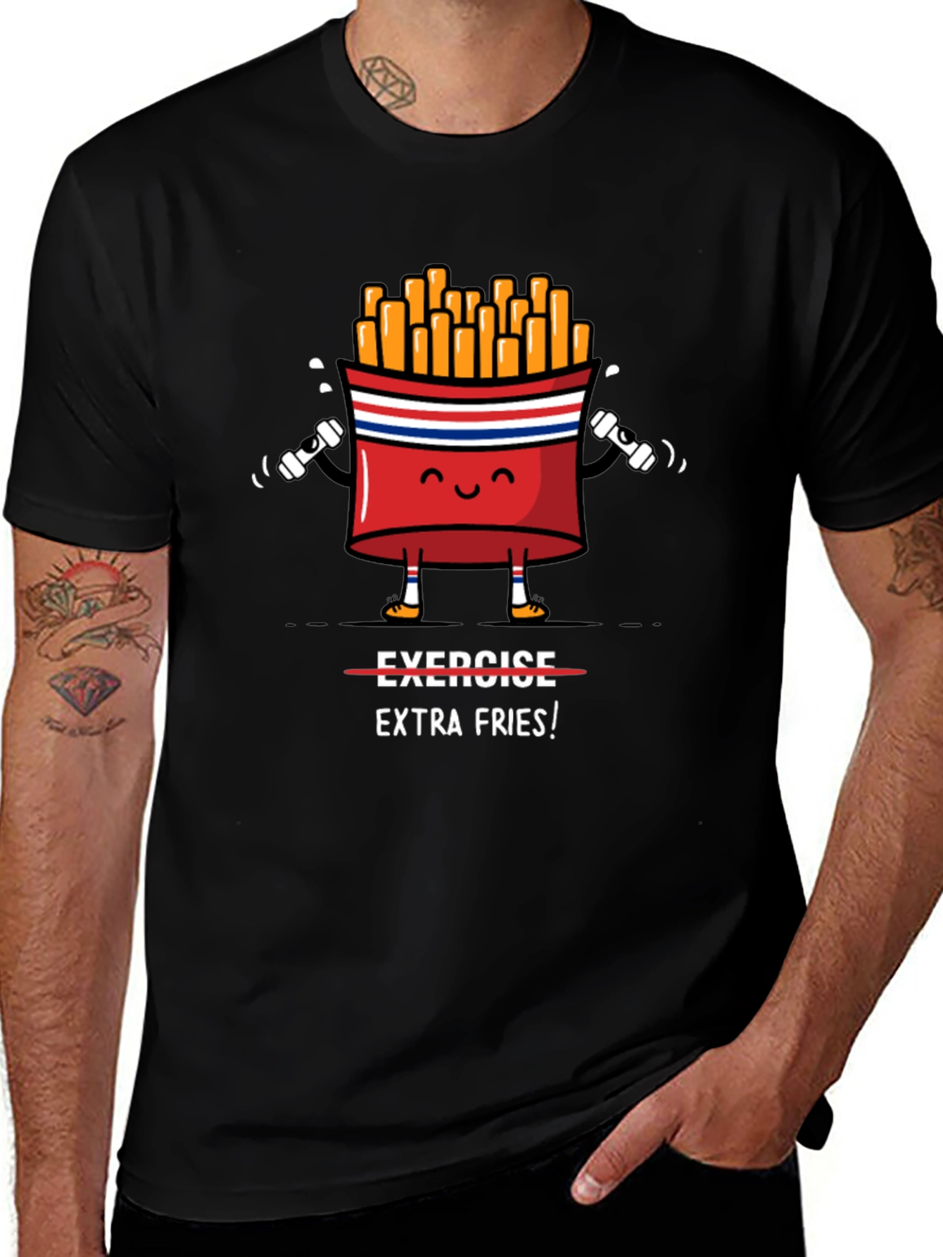Funny Gym Extra Fries T-Shirt