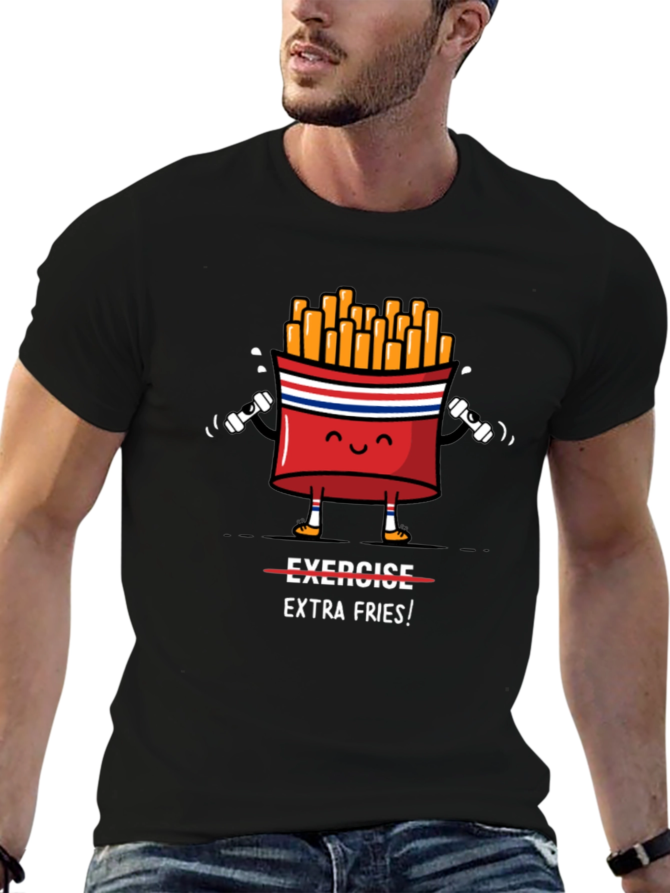 Funny Gym Extra Fries T-Shirt