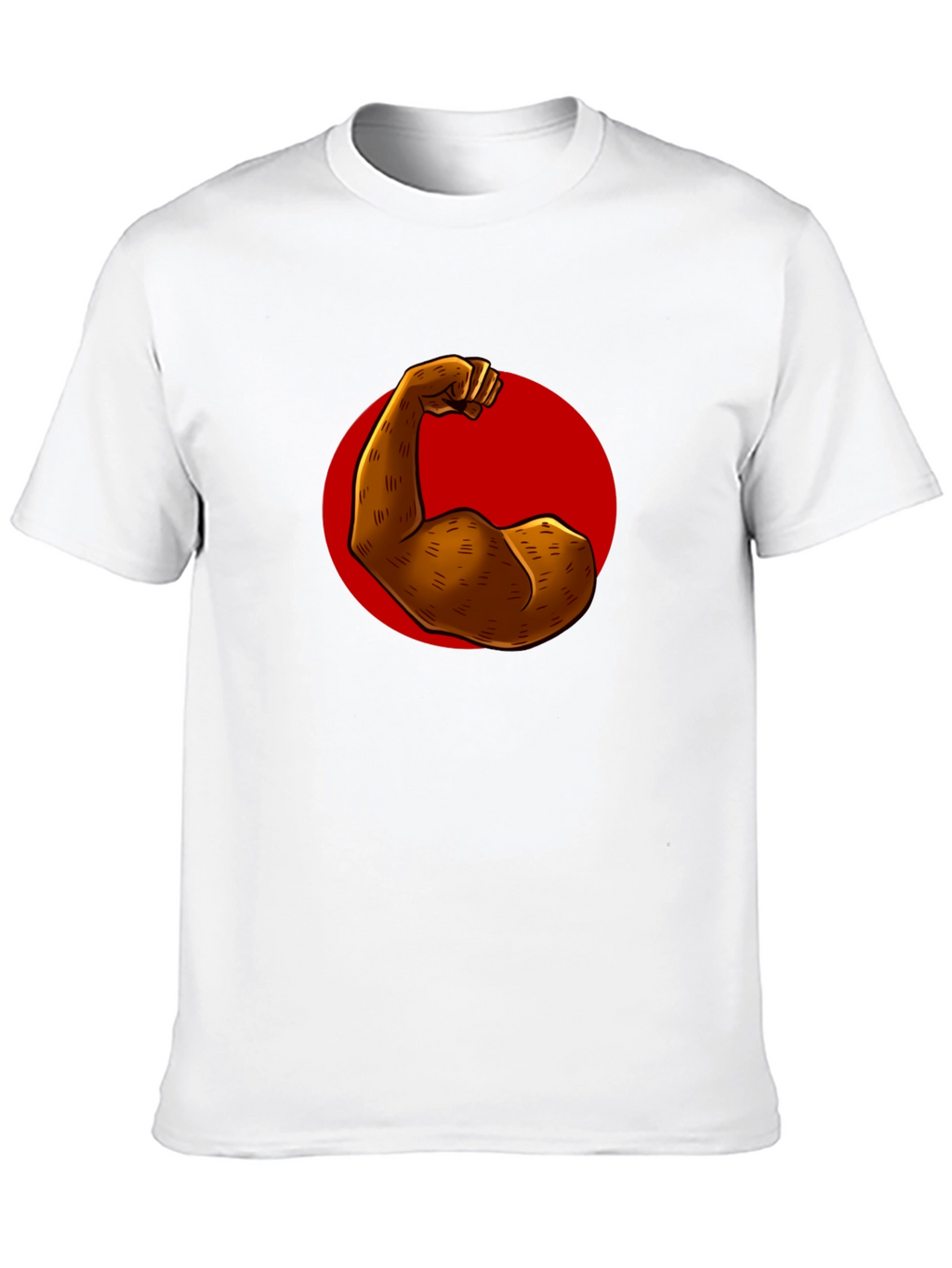 Flex Power Black T-Shirt: Illustrated Arm Design
