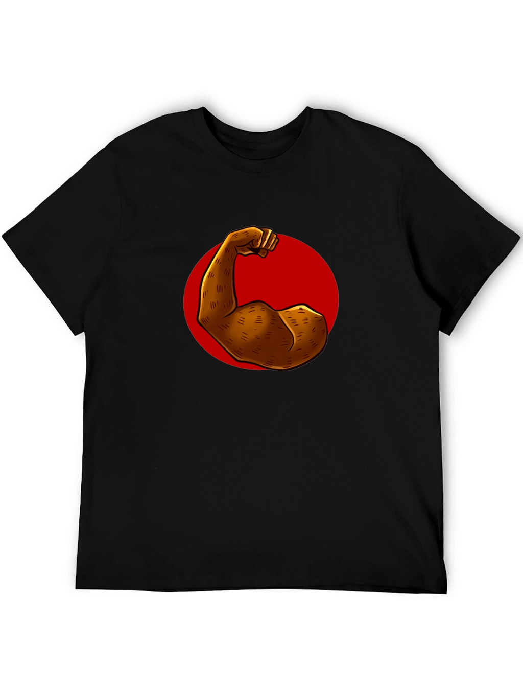 Flex Power Black T-Shirt: Illustrated Arm Design